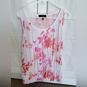 NAIF Women's Pink and Orange Floral Sleeveless Top